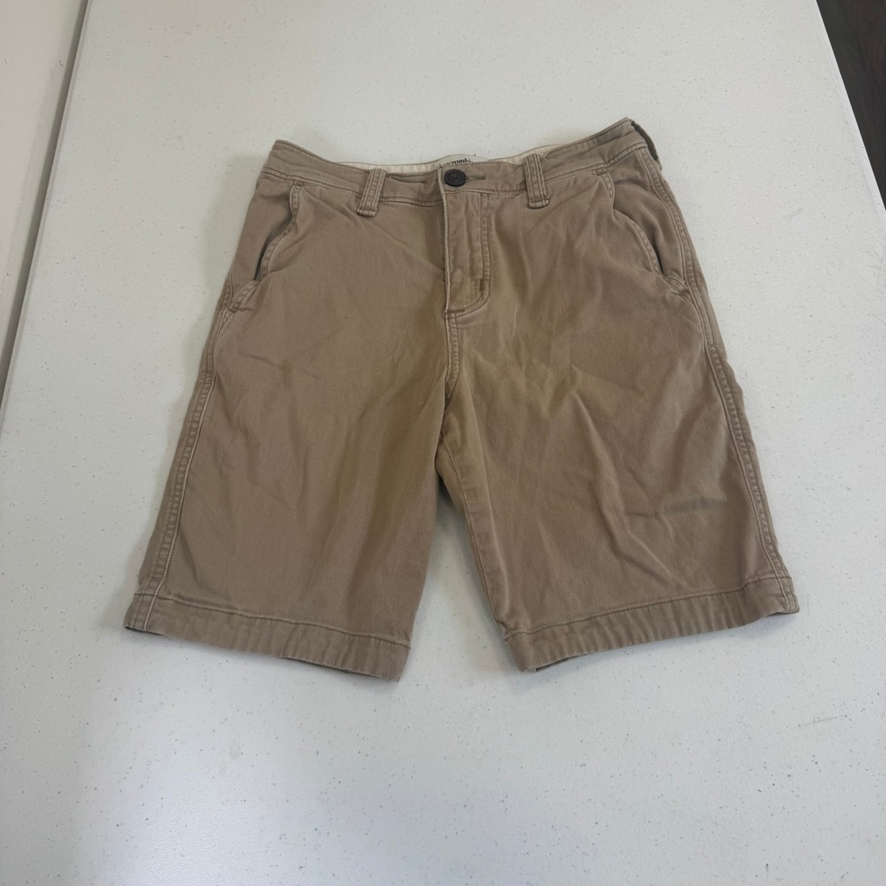 Abercrombie Kids Boys Khaki Chino‎ Shorts Tan Size 13/14 Cotton Twill 3895